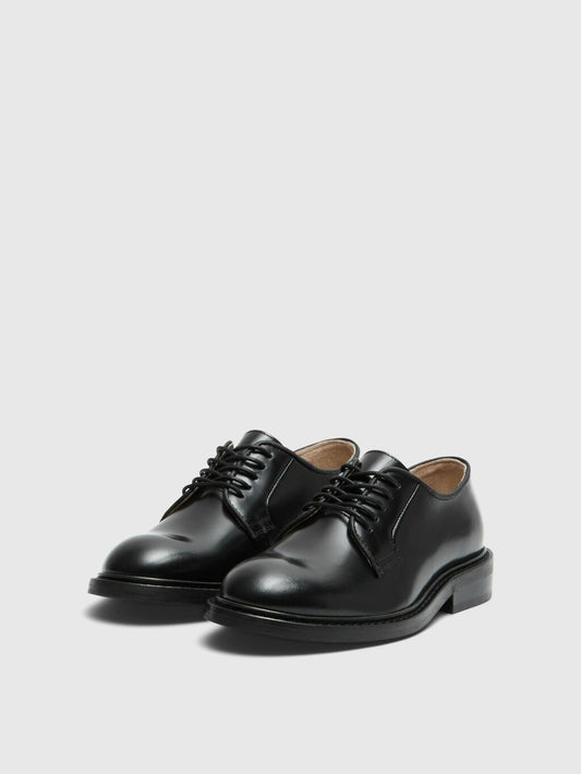 Black leather shoes
