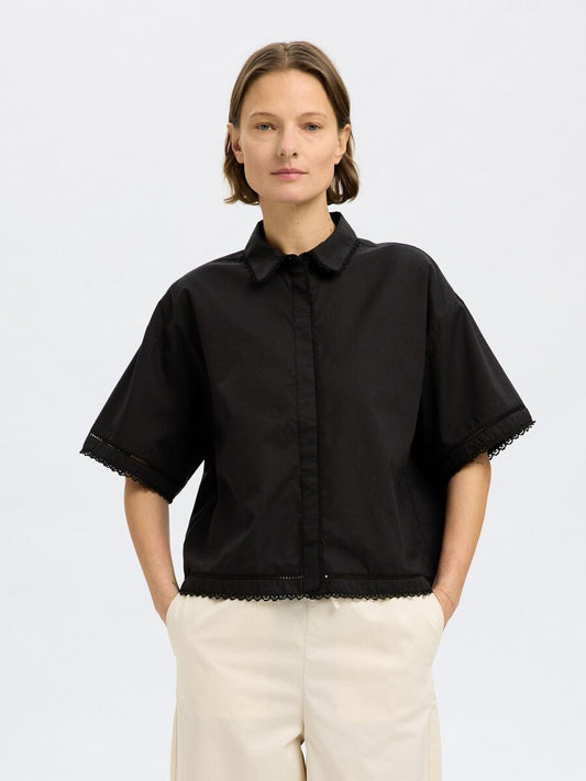 Nova Black Cotton Shirt