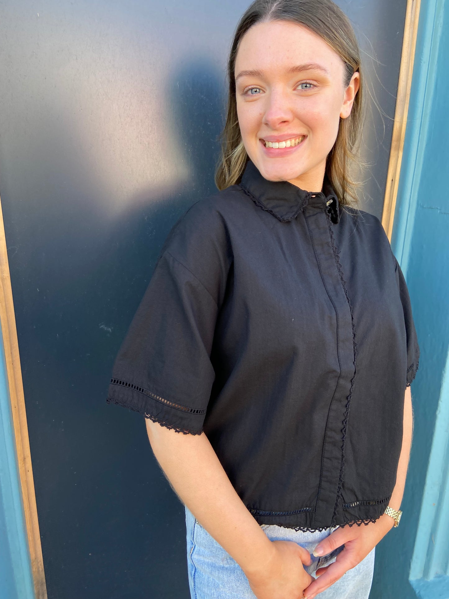 Nova Black Cotton Shirt