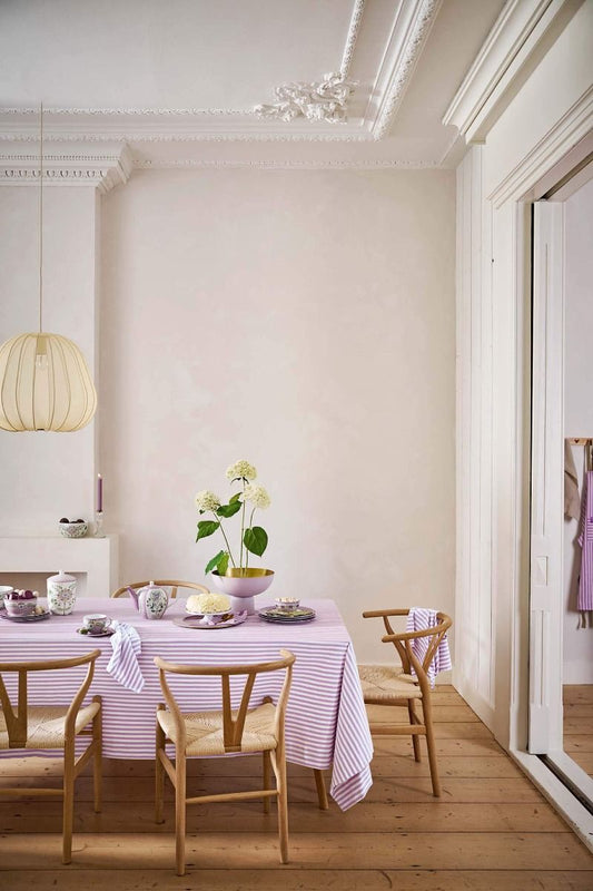 Lilac stripey table cloth 160cm x 250cm by Pip Studio
