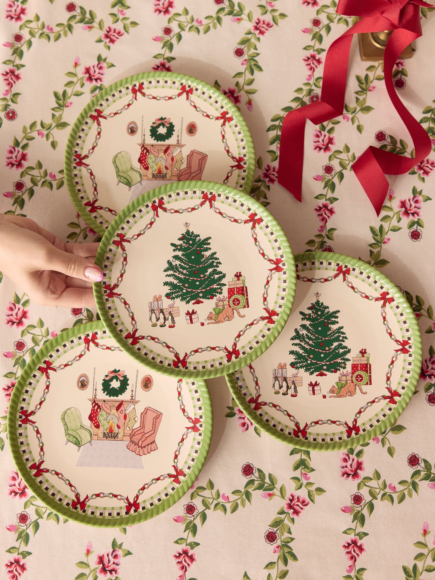 Set of 2 Christmas Side Plates by Cath Kidston