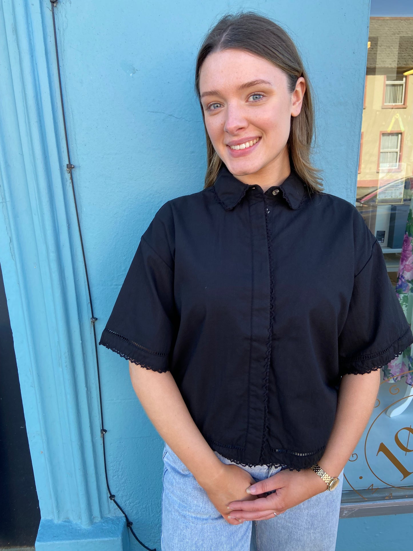 Nova Black Cotton Shirt