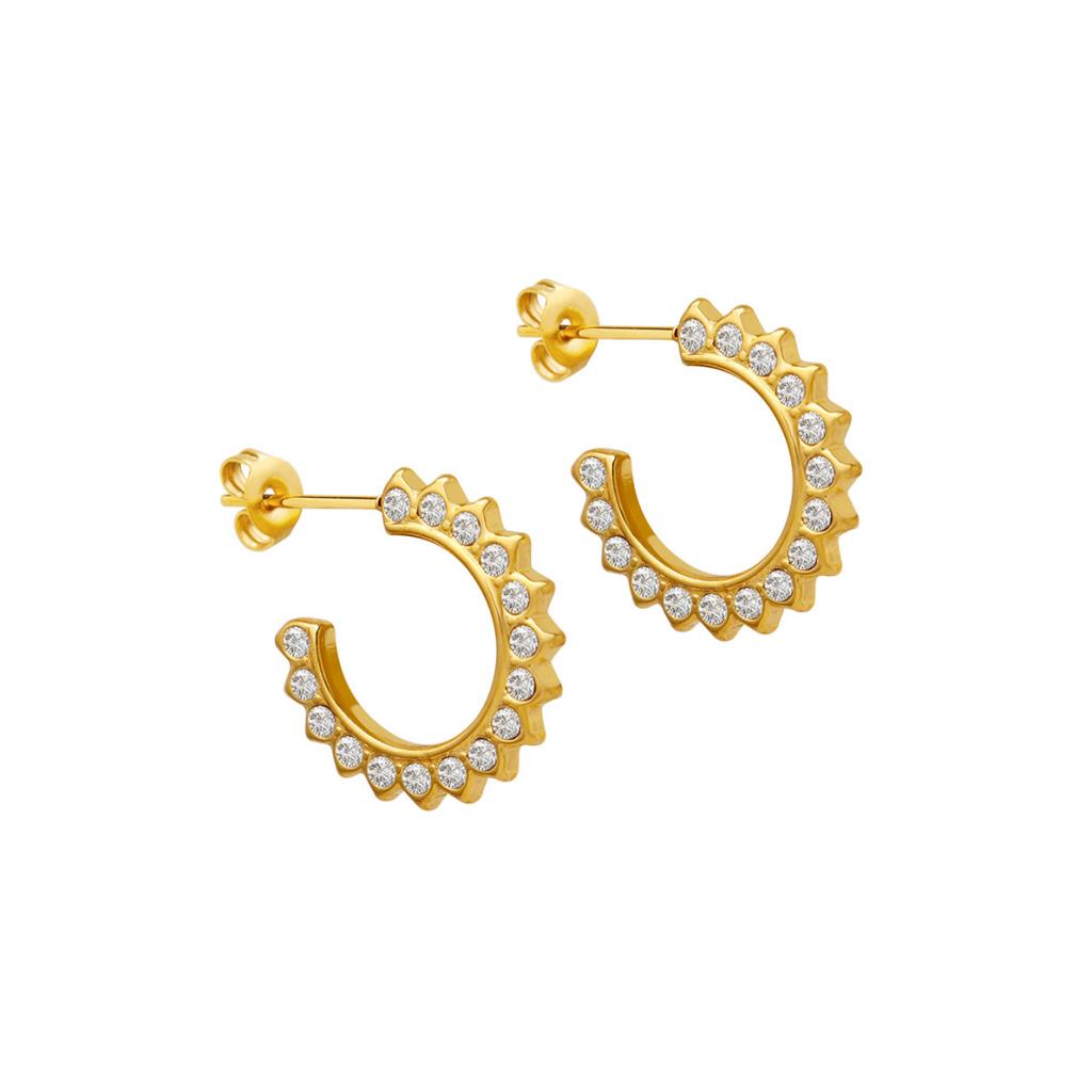 Barbara Gold Diamonte Hoops