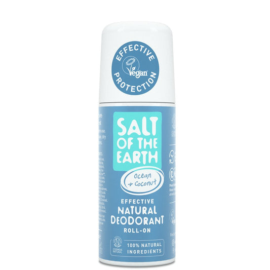 Unisex Ocean & Coconut Natural Deodorant Roll-on by Salt of the Earth 100ml