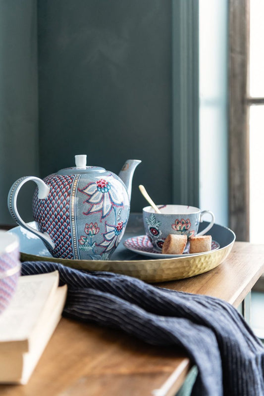 Flower Festival Teapot Large Light Blue by Pip Studio