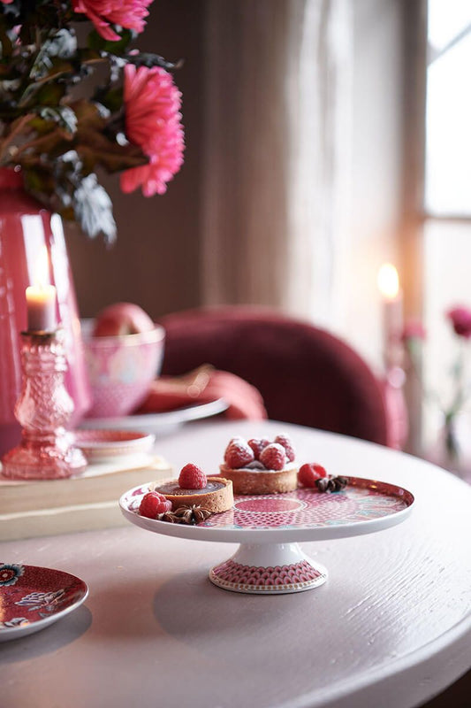 Flower Festival Cake Tray Small Dark Pink by Pip Studio