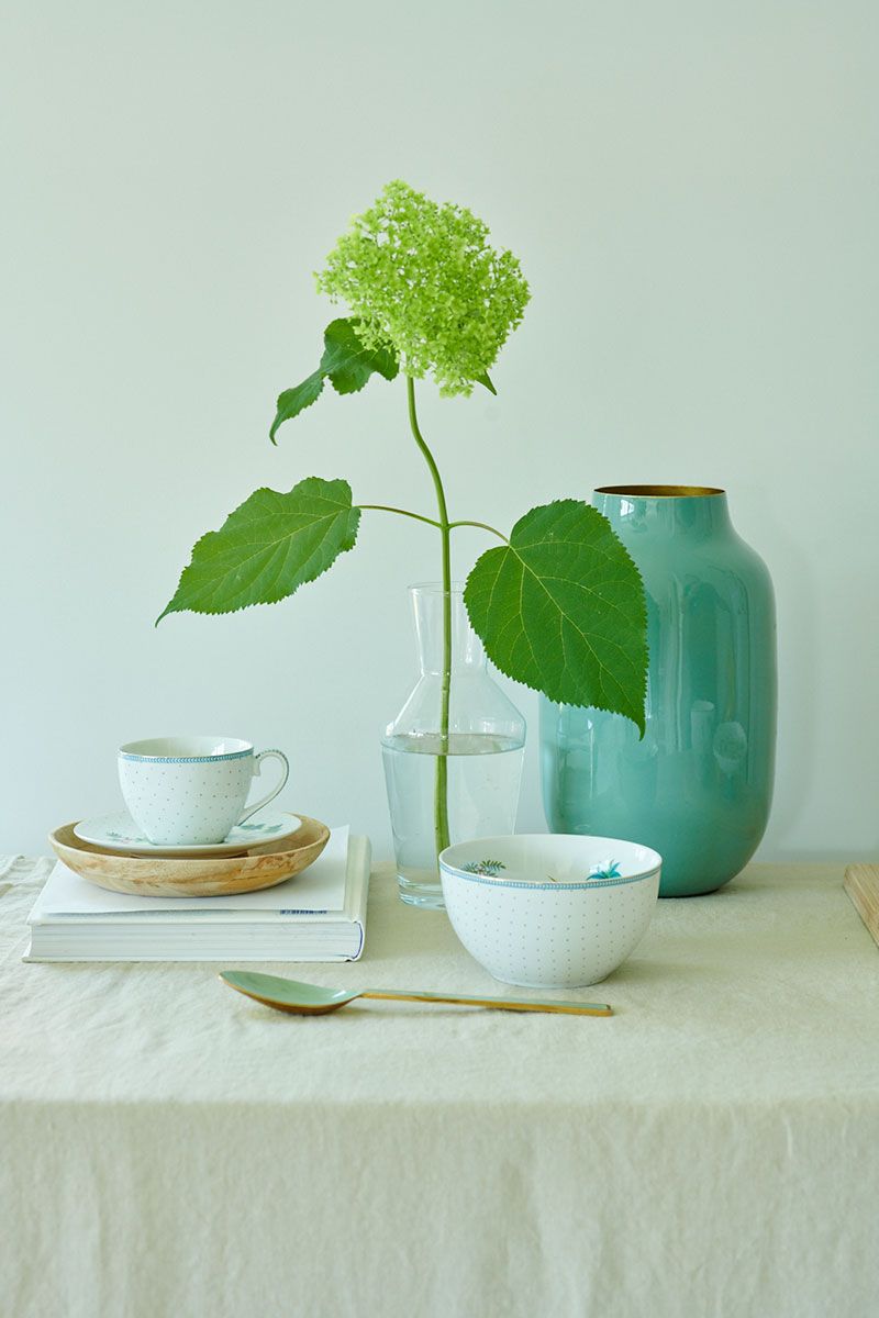 Jolie Set/2 Cappuccino Cups & Saucers Dots Gold by Pip Studio