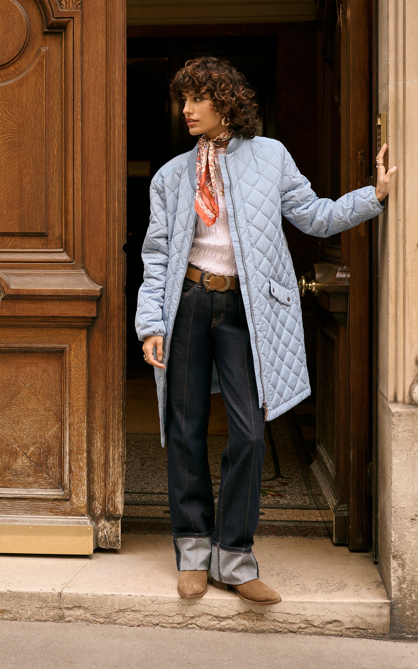 Powder blue padded jacket