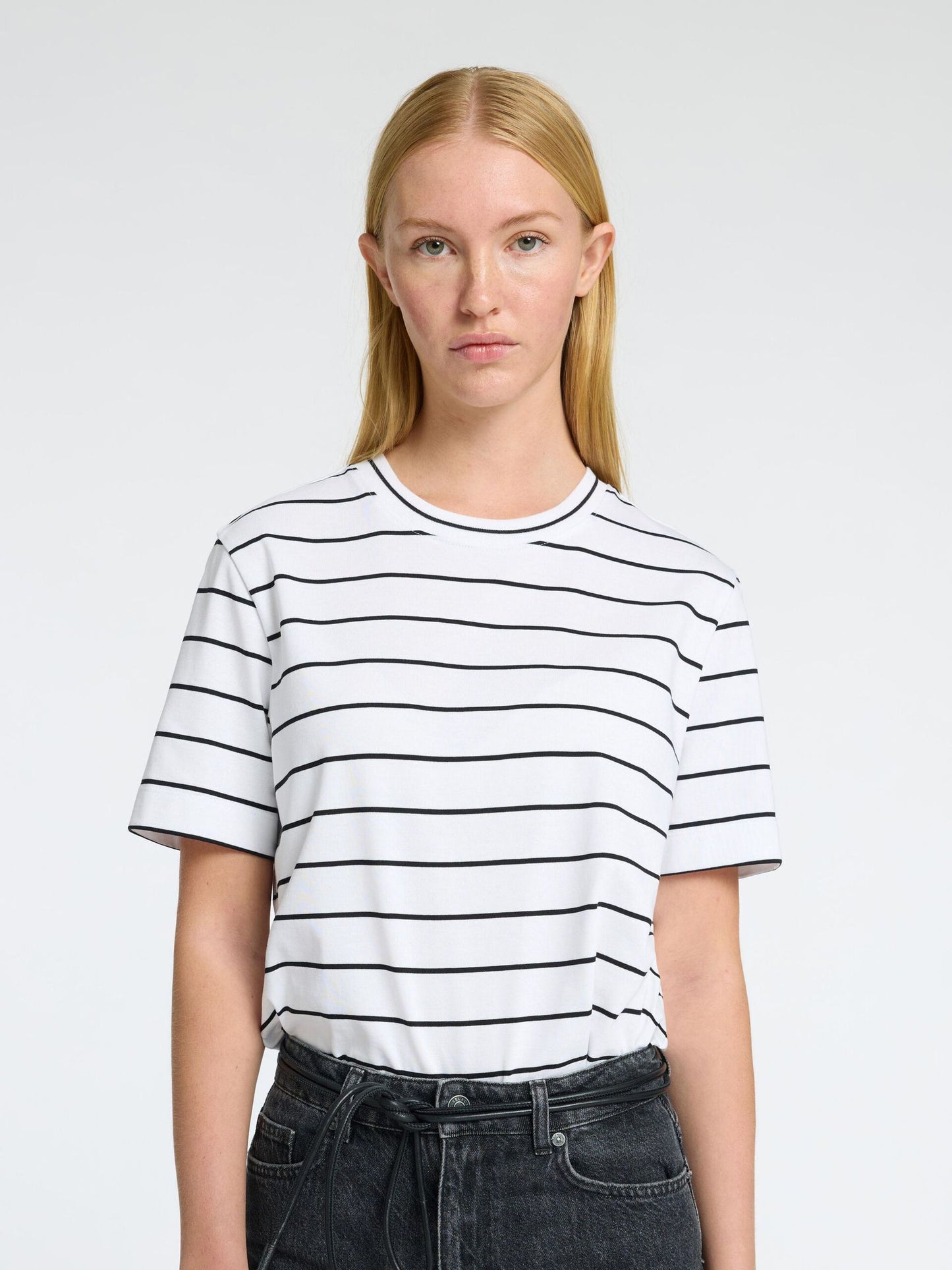 Black & white stripe 100% cotton t-shirt