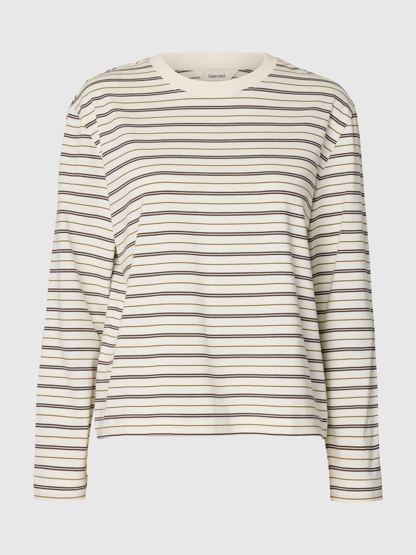 Long sleeve boxy stripe t-shirt - 100% organic cotton