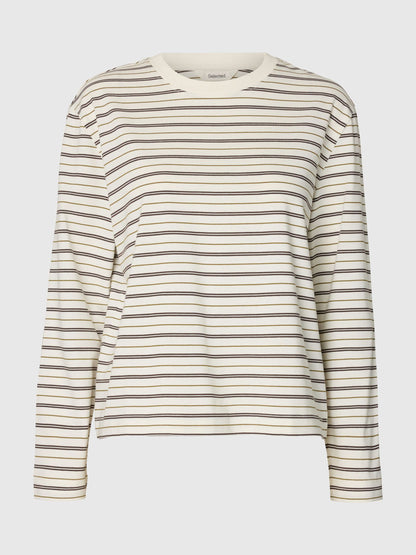 Long sleeve boxy stripe t-shirt - 100% organic cotton