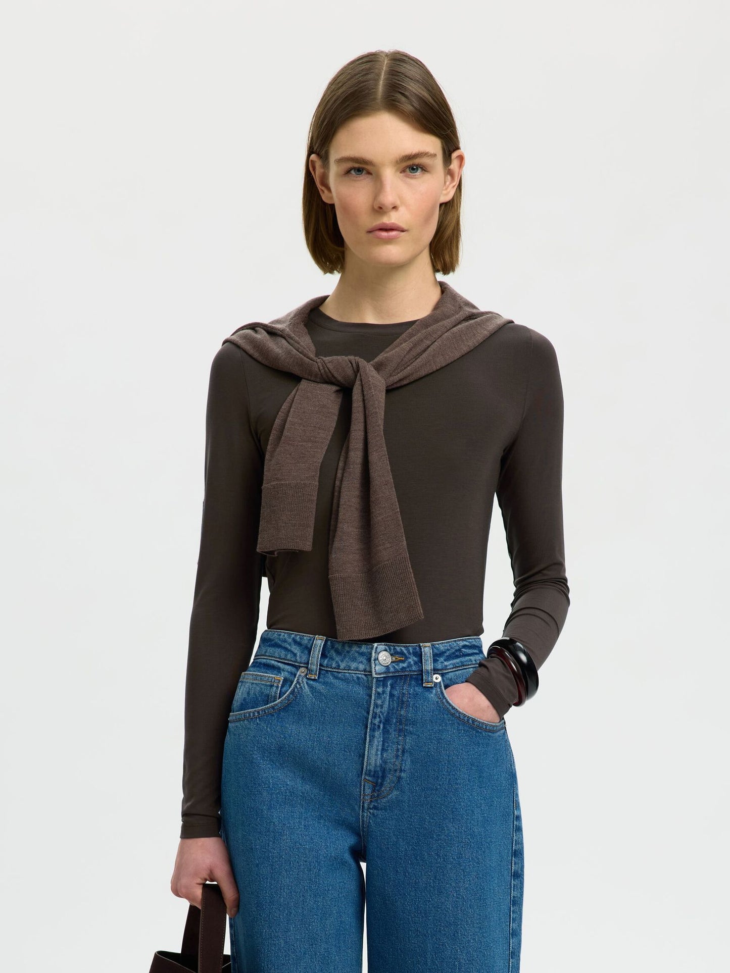 Beautifully soft brown long sleeve top