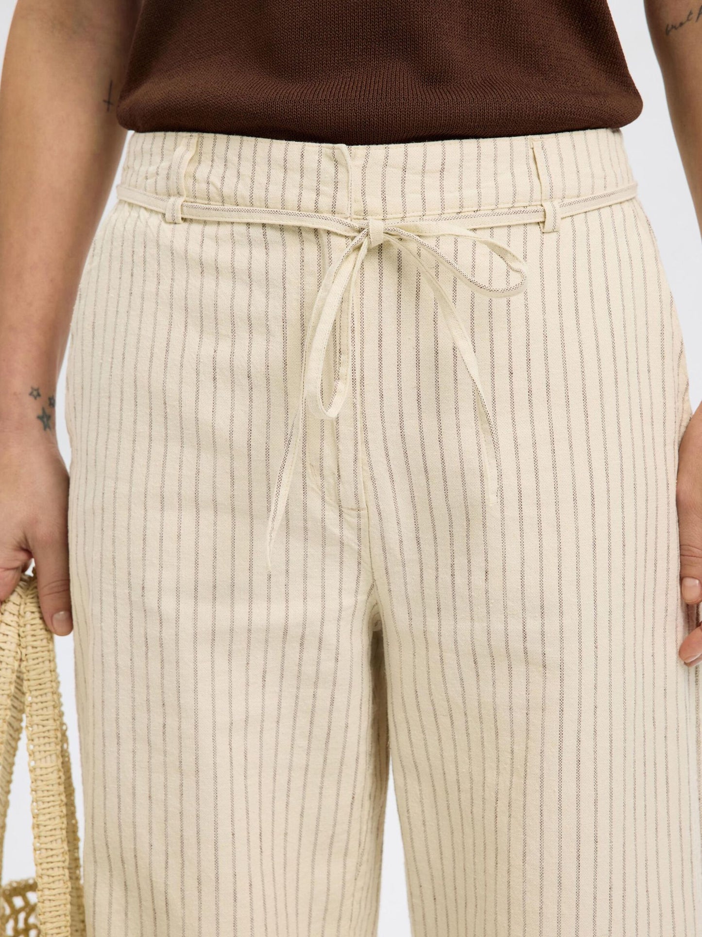 Gemma stripe linen trousers