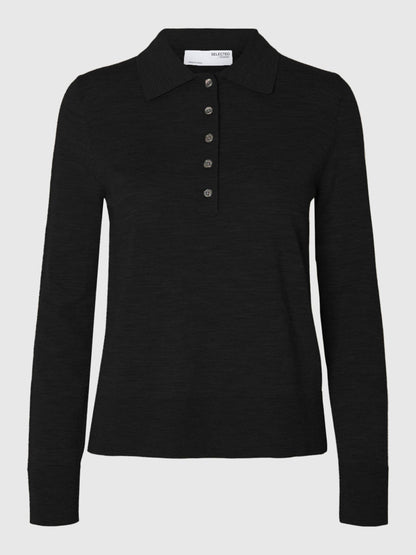 100% Merino black wool jumper