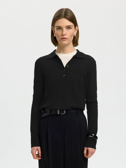 100% Merino black wool jumper