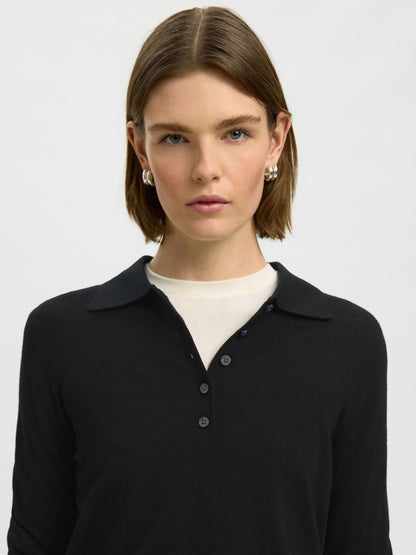 100% Merino black wool jumper