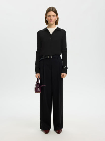 100% Merino black wool jumper