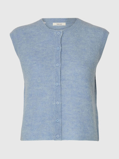 Blue knit vest