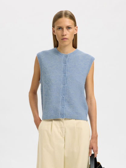 Blue knit vest