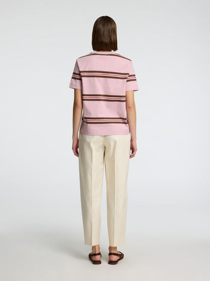 Pink stripe 100% cotton T-shirt