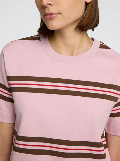 Pink stripe 100% cotton T-shirt