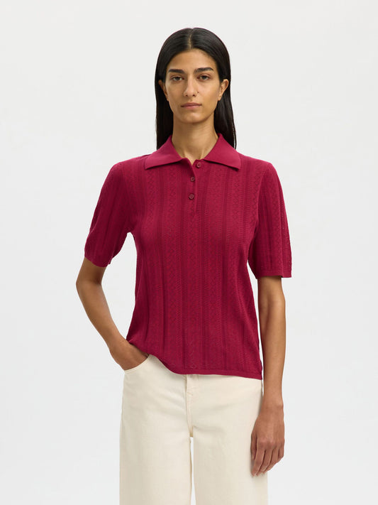 Cotton knitted polo shirt