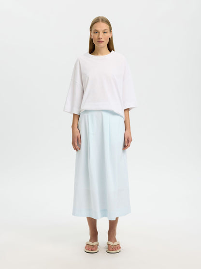 Hannah blue & white stripe skirt *100% Organic cotton