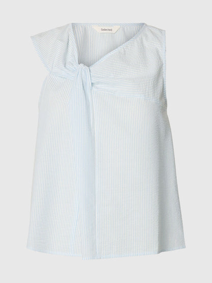 Hannah blue & white stripe top *100% Organic cotton