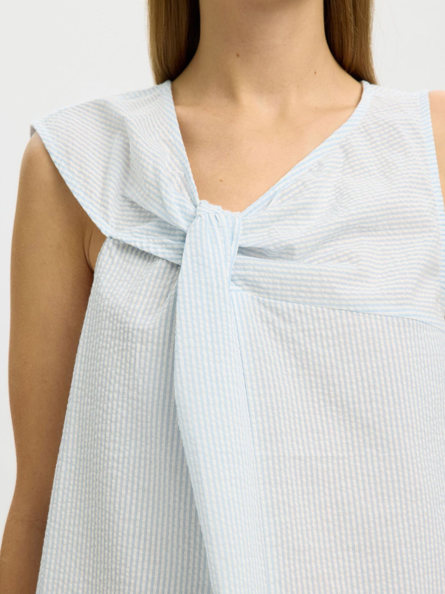 Hannah blue & white stripe top *100% Organic cotton