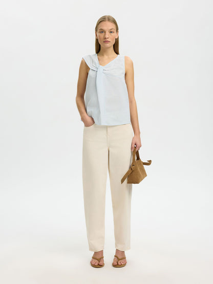 Hannah blue & white stripe top *100% Organic cotton