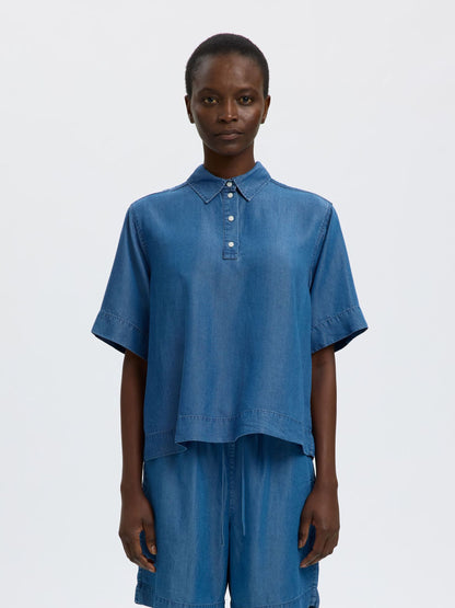 Annalisa denim polo shirt