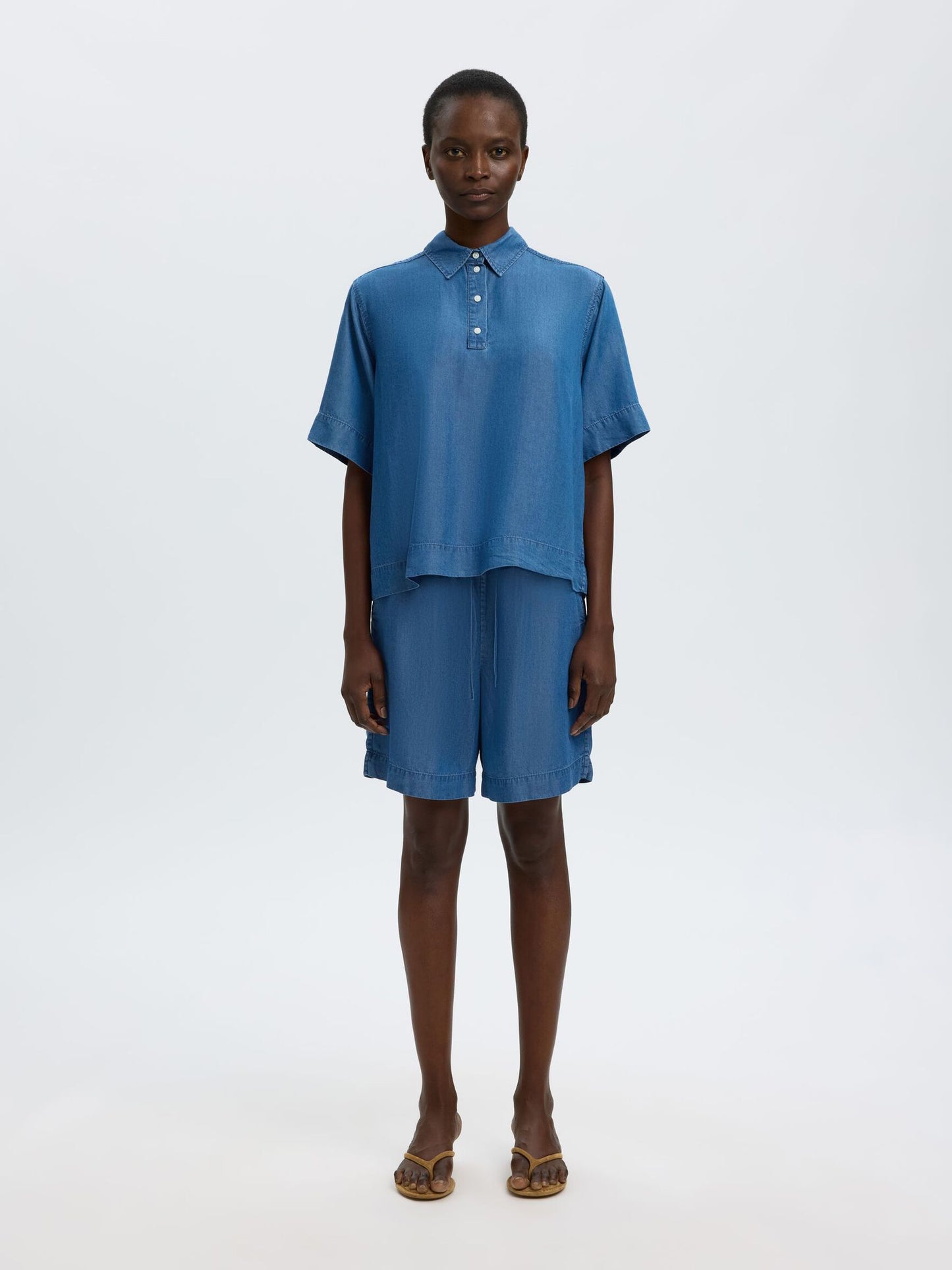 Annalisa denim polo shirt