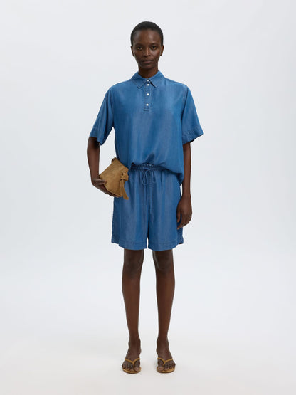 Annalisa denim polo shirt