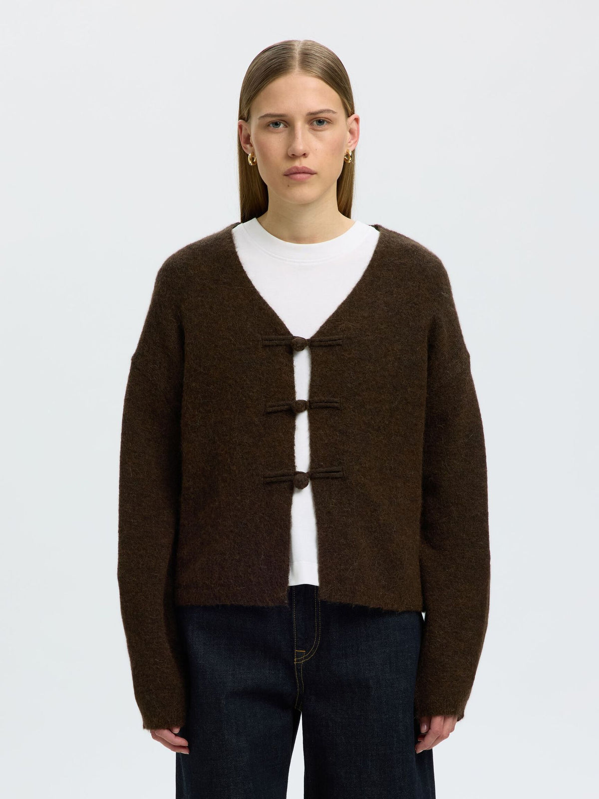 Duffle brown knit cardigan