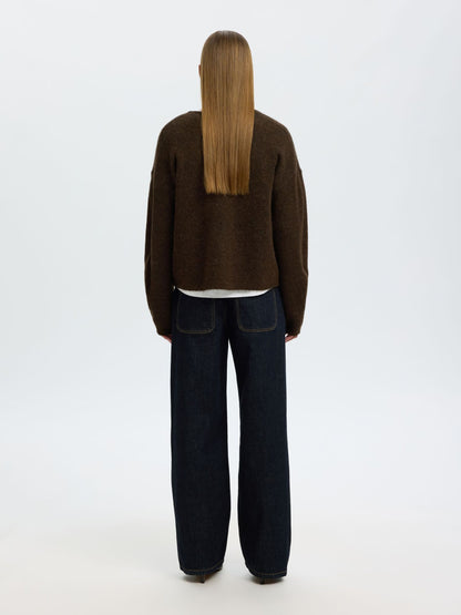 Duffle brown knit cardigan