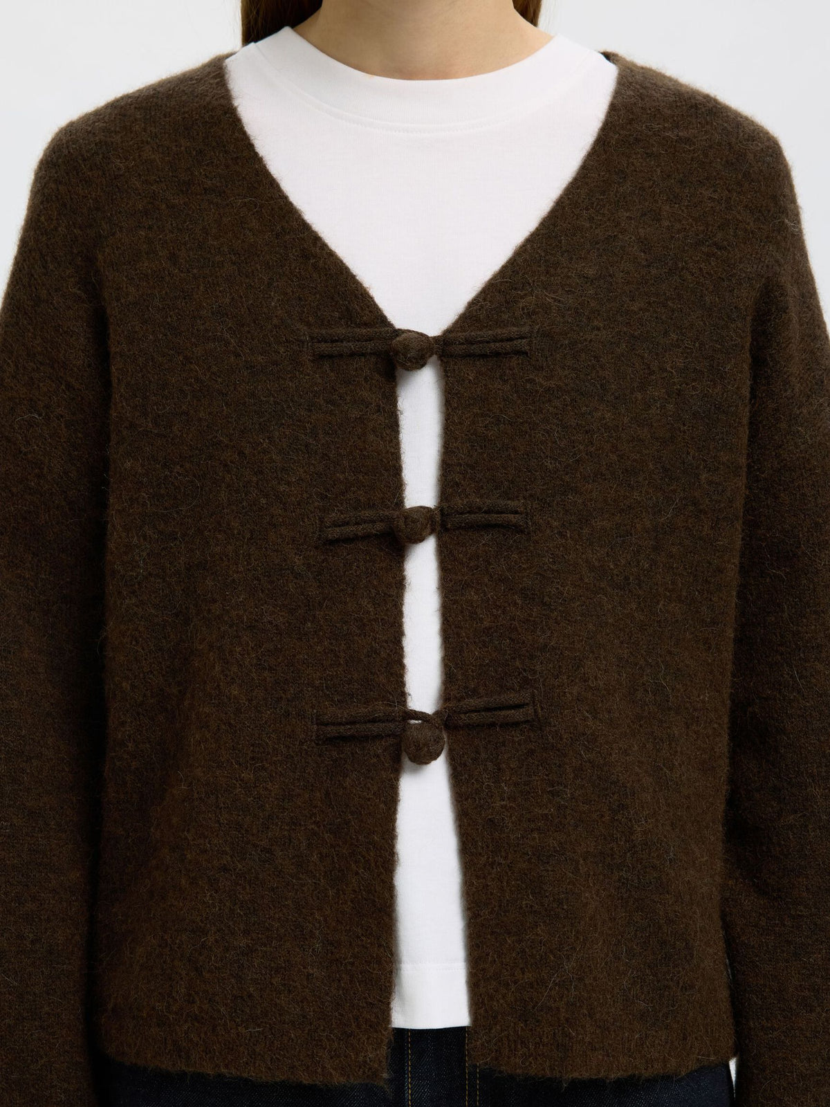 Duffle brown knit cardigan