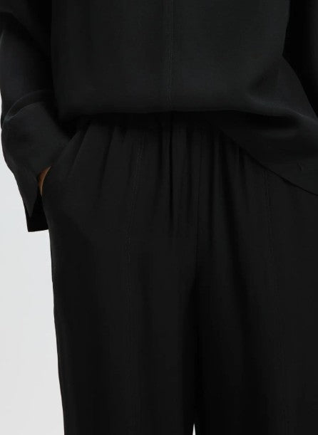 Black wide leg trousers