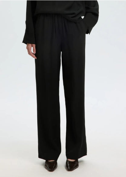 Black wide leg trousers