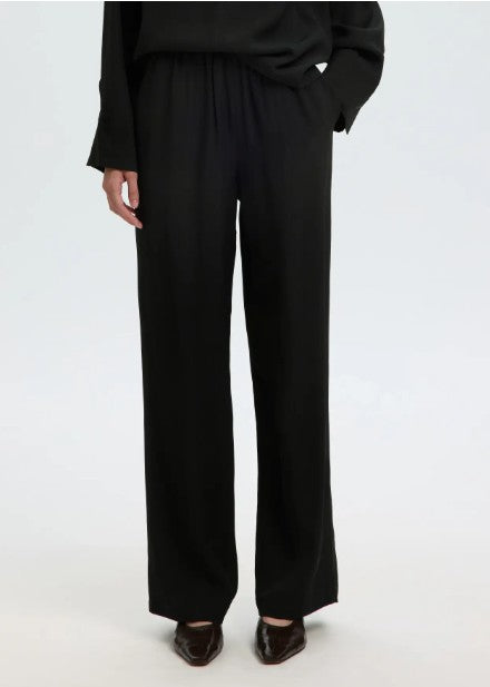 Black wide leg trousers