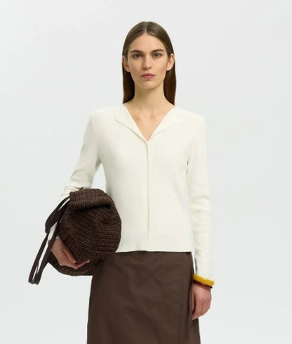 Talia off-white fine knit jumper