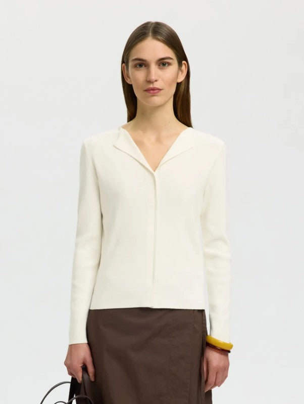 Talia off-white fine knit jumper