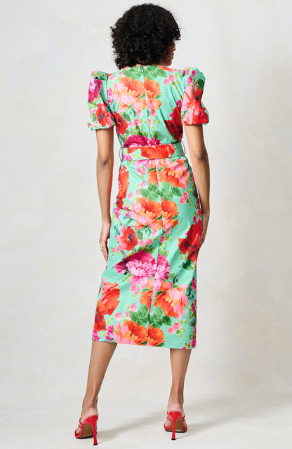 The Rowena Puff Sleeve Sweetheart Neckline Pencil Dress by Hope & Ivy