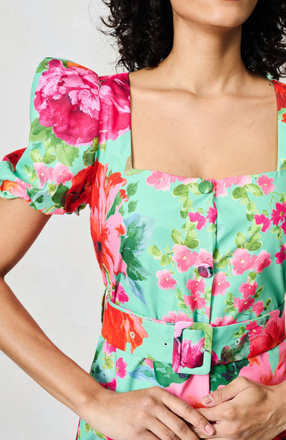The Rowena Puff Sleeve Sweetheart Neckline Pencil Dress by Hope & Ivy