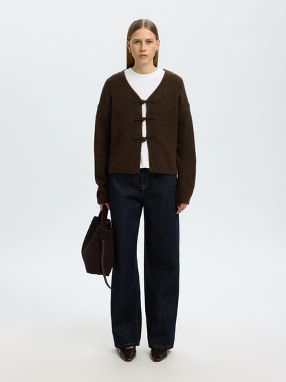 Duffle brown knit cardigan