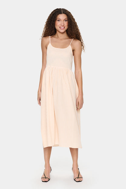 Stripe sun dress peach