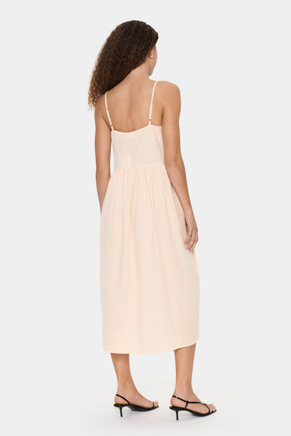 Stripe sun dress peach