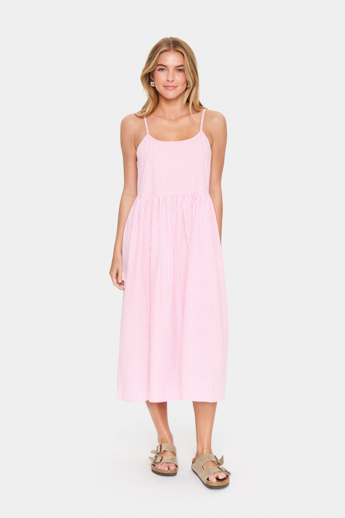 Stripe sun dress pink