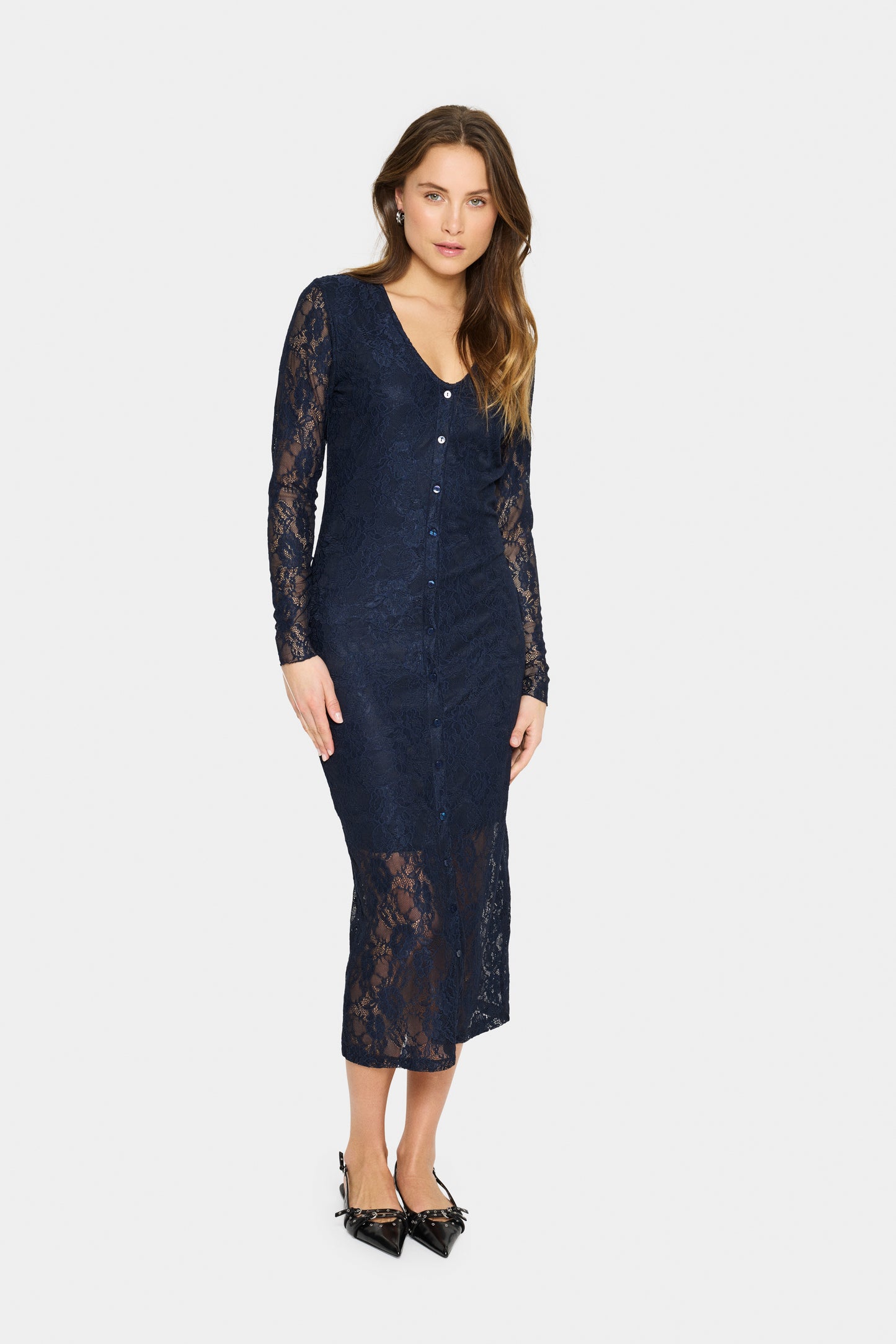 Gracie Navy Lace Dress