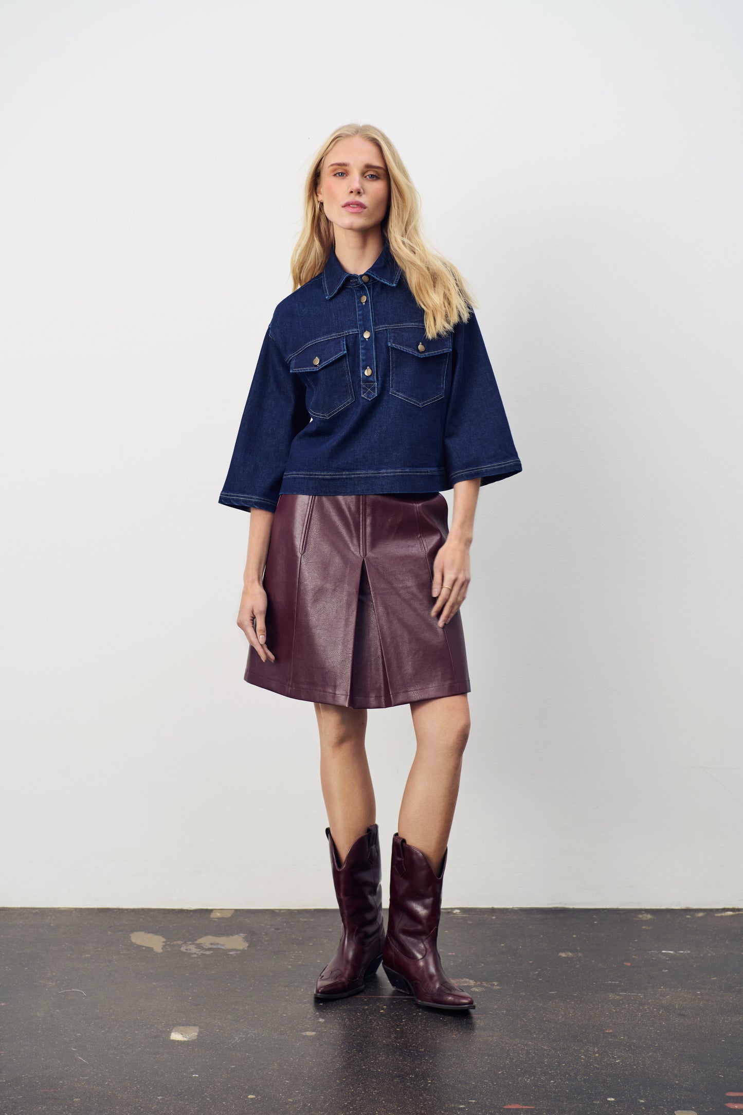 Livia faux leather skirt