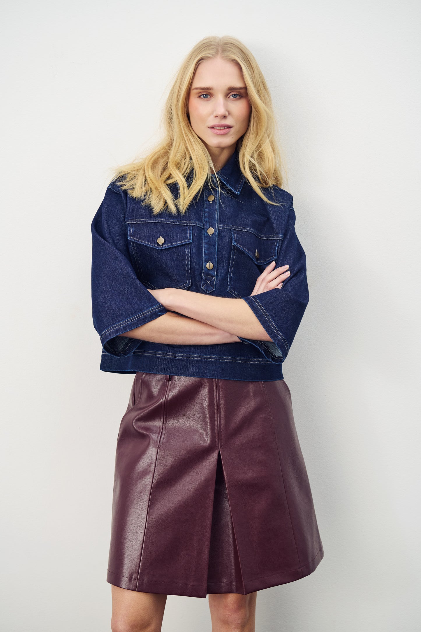 Livia faux leather skirt